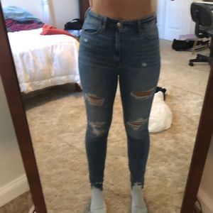 High waisted skinny jeans